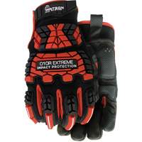 Gants r&eacute;sistants aux chocs rouges Extreme 010R, T-petit, Paume en Microfibre, Poignet Boucle et crochet Mukwa Safety Services