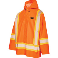 R804 Hurricane Rain Jacket, Small, High Visibility Orange Mukwa Safety Services