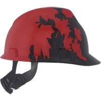 Specialty V-Gard&reg; Hard Hat, Ratchet Suspension, Black/Red Mukwa Safety Services