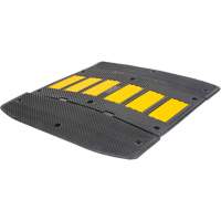 Speed Hump with End Caps, Rubber, 2' L x 36" W x 1-1/4" H Mukwa Safety Services