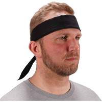Chill-Its 6702 Cooling Headband with Embedded Polymers & Tie Closure, Black Mukwa Safety Services