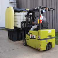 Yellow Roll Top Hardcover Spill Pallet, 65" L x 65" W x 101" H, 5000 lbs. Load Capacity Mukwa Safety Services