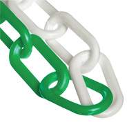 Chaîne de barri&egrave;re en plastique &agrave; deux couleurs, Vert/Blanc Mukwa Safety Services