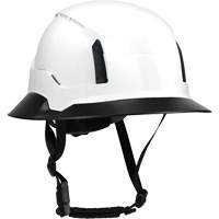 Wide Clip-On Full Brim for RZRBack Climbing Helmet, White Mukwa Safety Services