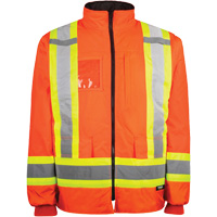Manteau haute visibilit&eacute; 7-en-1, Polyester, Orange haute visibilit&eacute;, T-petit Mukwa Safety Services