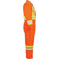 Salopette en canevas doubl&eacute;e haute visibilit&eacute;, Petit, Orange haute visibilit&eacute; Mukwa Safety Services