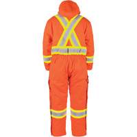 Salopette en canevas doubl&eacute;e haute visibilit&eacute;, Petit, Orange haute visibilit&eacute; Mukwa Safety Services