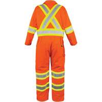 High-Visibility Unlined Coveralls, Small, High Visibility Orange Mukwa Safety Services