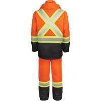 Ensemble de pluie haute visibilit&eacute; en tissu 150 deniers, Polyester, Petit, Orange haute visibilit&eacute; Mukwa Safety Services