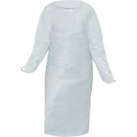 CoverMe Gown with Thumbholes, One Size, White, Polyethylene Mukwa Safety Services