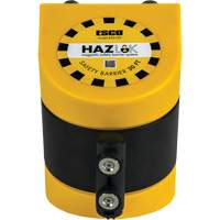 Syst&egrave;me de barri&egrave;re de s&eacute;curit&eacute; HAZLOK, Plastique, Fixation magn&eacute;tique, 30', Ruban Noir et jaune Mukwa Safety Services
