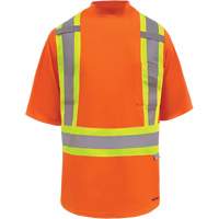 Viking&reg; Safety Bamboo Lined T-shirt, Polyester, X-Large, High Visibility Orange Mukwa Safety Services