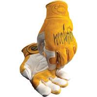 Gants de soudeur TIG/MIG de premi&egrave;re qualit&eacute; Caiman avec fermeture &agrave; boucles & crochets, Cuir de vache refendu, Taille Moyen Mukwa Safety Services