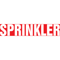 Marqueur de tuyau "Sprinkler", Autocollant, 1-1/2" h x 8" la, Blanc/rouge Mukwa Safety Services