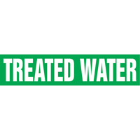 Marqueurs de tuyau "Treated Water", Autocollant, 2-1/2" h x 12" la, Blanc/vert Mukwa Safety Services