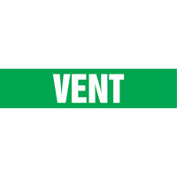 Marqueurs de tuyau "Vent", Autocollant, 2-1/2" h x 12" la, Blanc/vert Mukwa Safety Services