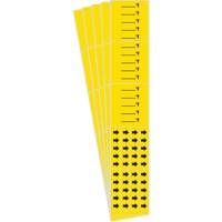 Marqueurs de tuyau avec espace vierge suivi du symbole °F , Autocollant, 2-1/4" h x 14" la, Noir sur jaune Mukwa Safety Services