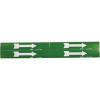 Marqueurs de tuyau avec fl&egrave;ches, Autocollant, 1-1/8" h x 7" la, Blanc/vert Mukwa Safety Services