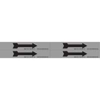 Marqueur de tuyau  Arrow, Autocollant, 1-1/8" h x 7" la, Noir sur aluminium Mukwa Safety Services
