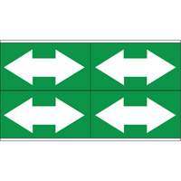 Marqueurs de tuyau avec fl&egrave;ches bidirectionnelles, Autocollant, 1-1/8" h x 7" la, Blanc/vert Mukwa Safety Services