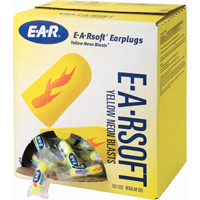 Bouchons d'oreilles &eacute;clat n&eacute;on jaune E-A-Rsoft, Vrac - Sac en poly Mukwa Safety Services