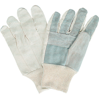 Gants de travail d'usage standard, Grand, Paume en Cuir de vache refendu Mukwa Safety Services