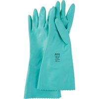 StanSolv&reg; Embossed Z-Pattern Grip Gloves, Size Small/7, 14" L, Nitrile, Interlock Inner Lining, 11-mil Mukwa Safety Services