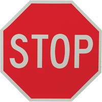 Double-Sided "Stop/Slow" Traffic Control Sign, 18" x 18", Aluminum, English Mukwa Safety Services