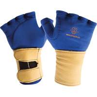 Fingerless Glove Liner with Wrist Restrainer, Size X-Small, Poly-Cotton Palm Mukwa Safety Services