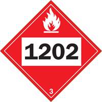 Plaque-&eacute;tiquette TMD 1202 pour liquide inflammable huile combustible, Vinyle adh&eacute;sif Mukwa Safety Services