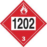 Plaque-&eacute;tiquette TMD 1202 pour liquide inflammable huile combustible, Plastique Mukwa Safety Services