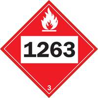 Plaque-&eacute;tiquette TMD 1263 pour liquide inflammable peinture, Plastique Mukwa Safety Services