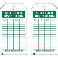 Inspection Record Tags, Polyester, 4" W x 7" H, English Mukwa Safety Services