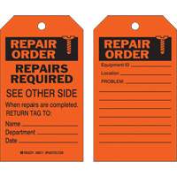 Safety Repair Tag, Polyester, 4" W x 7" H, English Mukwa Safety Services