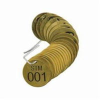 &eacute;tiquettes num&eacute;rot&eacute;es pour vannes STM, # 001-025, Laiton, 1,5" dia. Mukwa Safety Services