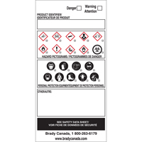 OTS WHMIS Labels, Vinyl, Sheet, 6" L x 3" W Mukwa Safety Services