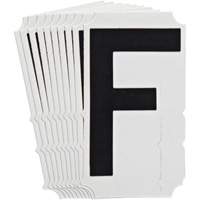 &eacute;tiquettes de lettres et chiffres gothiques individuels Quick-Align, F, 4" h, Noir Mukwa Safety Services