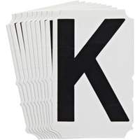 &eacute;tiquettes de lettres et chiffres gothiques individuels Quick-Align, K, 4" h, Noir Mukwa Safety Services
