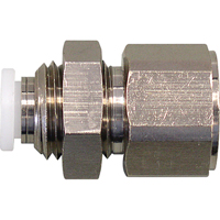 Topfit Female Threaded Bulkhead Connector Fitter, 1/4" Dia, Polymer Mukwa Safety Services