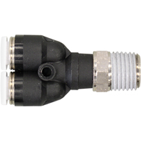 Topfit Male Threaded Y-Connector Fitting, 1/4" Dia, Polymer Mukwa Safety Services