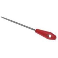 File with Red Handle, 8" L, Round, Bastard Cut Mukwa Safety Services