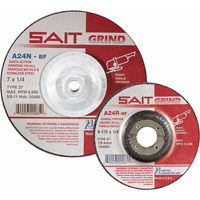 A24N Fast Grinding Wheel, 6" x 1/4", 7/8" Arbor, Aluminum Oxide, Type 27 Mukwa Safety Services