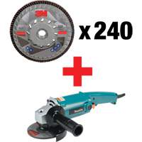 769F Flap Disc & Angle Grinder Kit, 5" x 7/8", Type 27, 40+ Grit, Ceramic Mukwa Safety Services