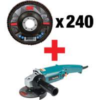 769F Flap Disc & Angle Grinder Kit, 4-1/2" x 7/8", Type 29, 40+ Grit, Ceramic Mukwa Safety Services