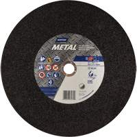 Meule Metal A pour scie &agrave; tronçonner, 14" x 3/32", Arbre de 1", Type 01/41, Oxyde d'aluminium, 4365 Tr/min Mukwa Safety Services
