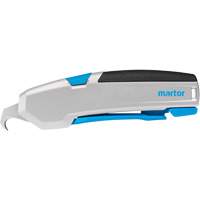 Couteau de s&eacute;curit&eacute; r&eacute;tractable Secubase 625 avec lame courb&eacute;e, 16 mm, Robuste, Prise en Aluminium Mukwa Safety Services