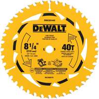 Lame de scie circulaire pour la coupe transversale, 8-1/4", 40 dents, Pour Bois Mukwa Safety Services