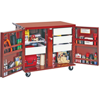 Rolling Work Bench, 43-7/8" W x 38-1/2" H x 26-7/8" D, 21.7 Cubic Feet Capacity Mukwa Safety Services
