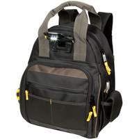 Sacs &agrave; dos pour outils Techgear &agrave; 53 pochettes, 16" lo x 13-1/4" la, Noir, Polyester Mukwa Safety Services