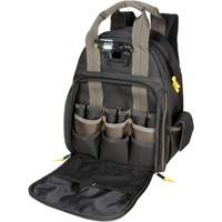 Sacs &agrave; dos pour outils Techgear &agrave; 53 pochettes, 16" lo x 13-1/4" la, Noir, Polyester Mukwa Safety Services